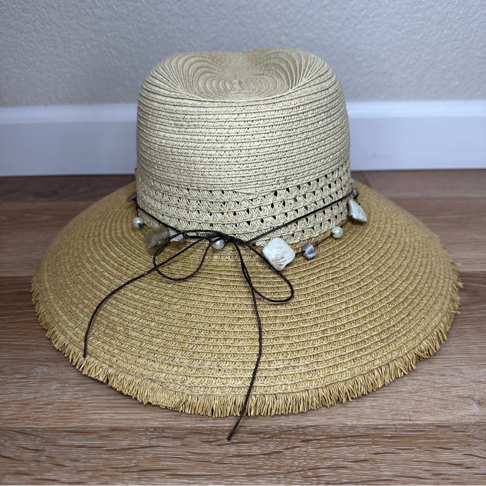Scala Pronto Sea Shells Boho Summer Hat - image 5